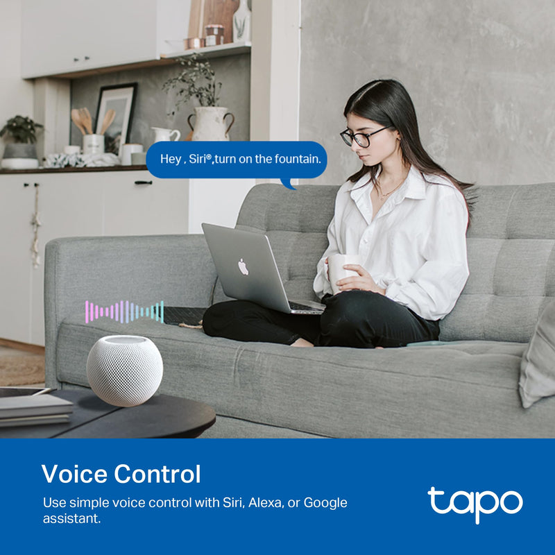 TP-Link Tapo Matter Outdoor Smart Plug, 2 Individual Outlets, IP65 Weather Resistance, Works with Apple Home, Alexa, Google Home, Long Wi-Fi Range, 2.4G Wi-Fi Only, ETL Certified (Tapo P400M) 2-Socket