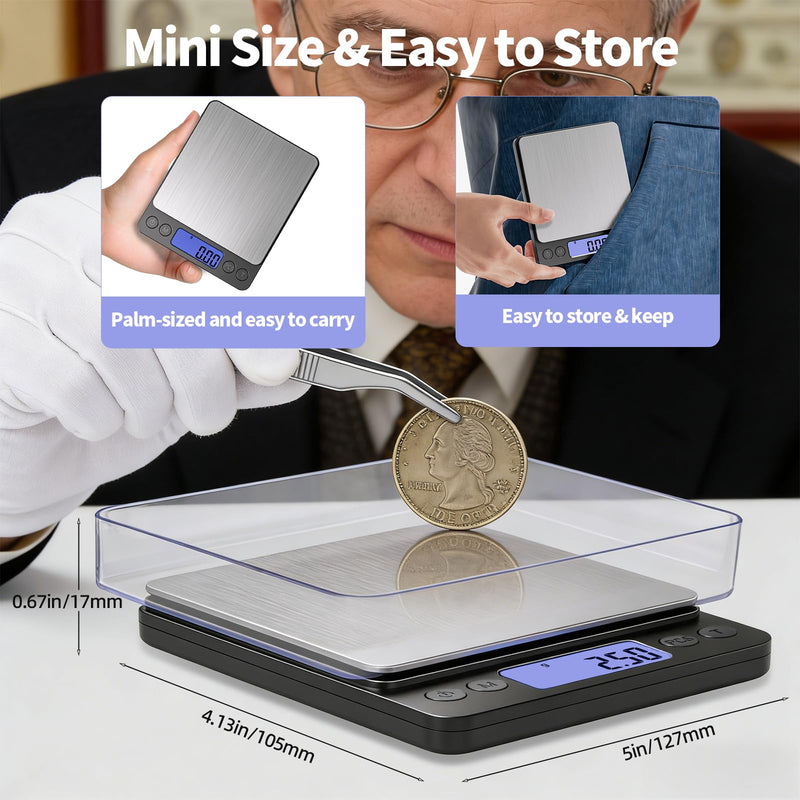 SKEAP Coin Scale to Weigh Coins, 1kg/0.01g High Accuracy Gram Scale for Coin Collectors, Gold and Jewelry, with USB Charging, LCD Display, PCS Counting, Includes Charging Cable and AAA Batteries Black,1kg /0.01g