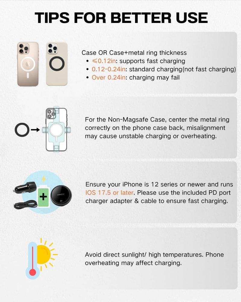 APPS2Car Upgraded for QI2 MagSafe Cup Holder Phone Holder Charger | 15W Fast Charging, Adjustable Tri-Pivot Arm, Wireless Magnetic Cell Phone Stand for iPhone 17 Air Pro Max Plus 16 15 14 13 12 MagSafe Mount-QI2 Charging