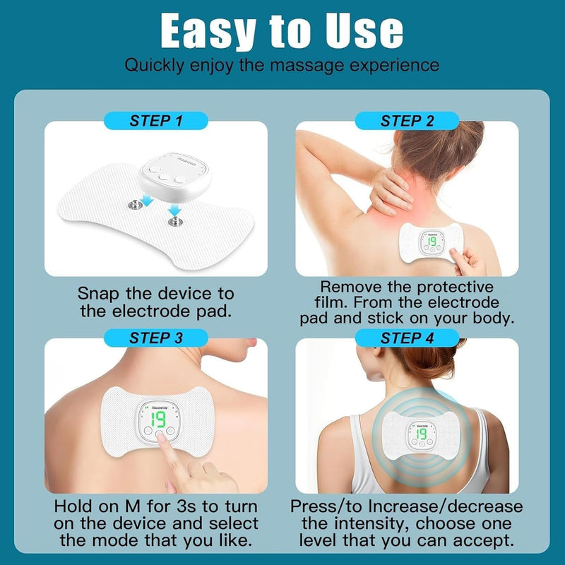Wireless TENS Unit - 6 Mode 19 Intensity with Screen Display Portable TENS Device - TENS Unit Muscle Stimulator for Back, Sciatica, Shoulder Pain Relief