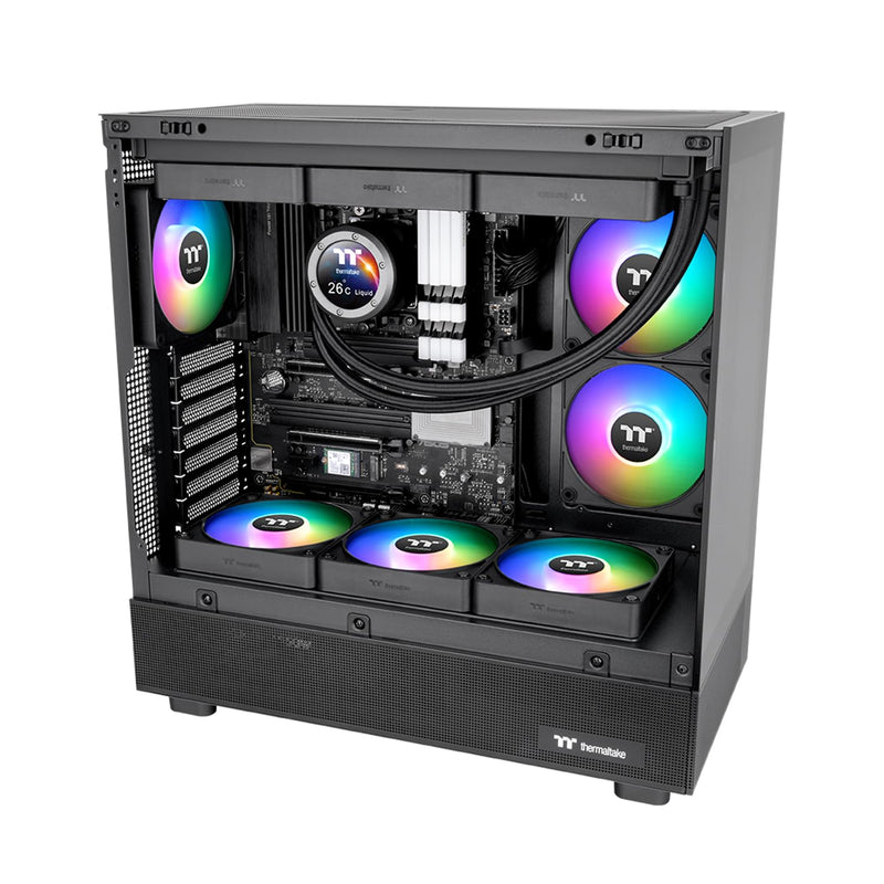 Thermaltake CT120 EX ARGB Reverse PC Cooling Fan (3-Fan Pack), Magnetic Connection, 5V Motherboard Sync, 16.8 Million Colors 9 Addressable LEDs, 120 mm Case/Radiator Fan, CL-F192-PL12SW-A Black 120mm
