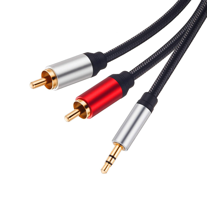 RCA Cable 40Ft, 3.5mm Male to 2RCA Male Stereo Audio Adapter Cable Nylon Braided AUX RCA Y Cord for Smartphones, MP3, Tablets, Speakers, HDTV and More(40Ft/12M) 40Ft/12M