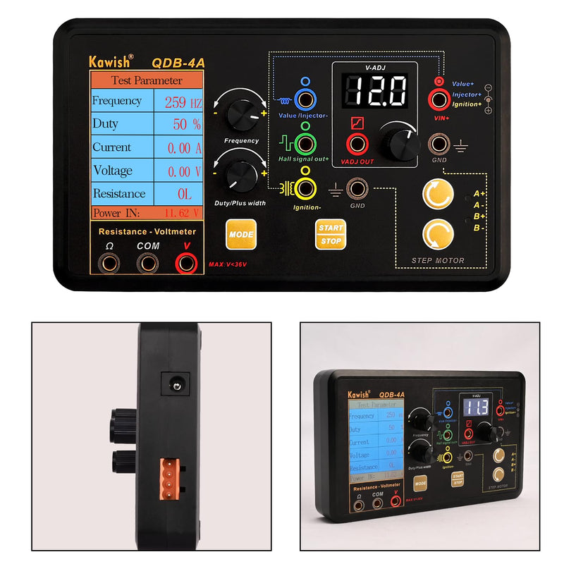  [AUSTRALIA] - QDB-4A Ignition Coil Tester, Automobile Actuator Drive Detector, Drive Fault Tester for Test Including Injector Solenoid Valves Idle Stepping Instrument Urea Pump Motors Driver Treasure
