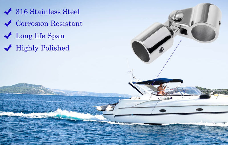Bimini Top Jaw Slide Eye End Cap Marine Boat Hardware Heavy Dudy Bimin Top Hardware 316 Stainless Steel Round Tubing 2 Pairs 1 INCH