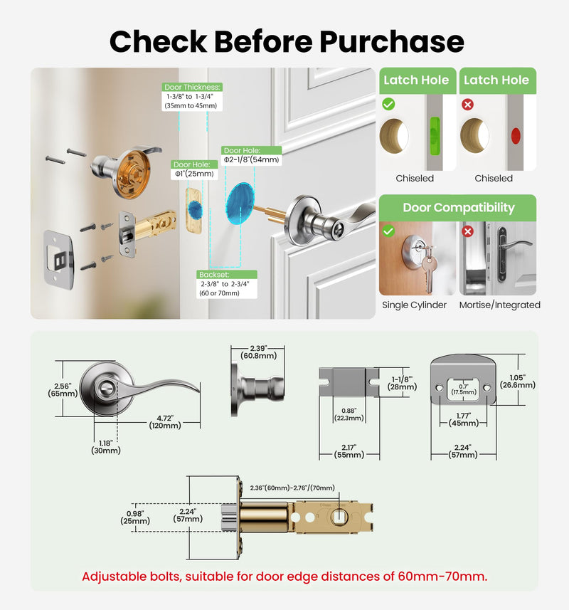 Veise Privacy Door Lever