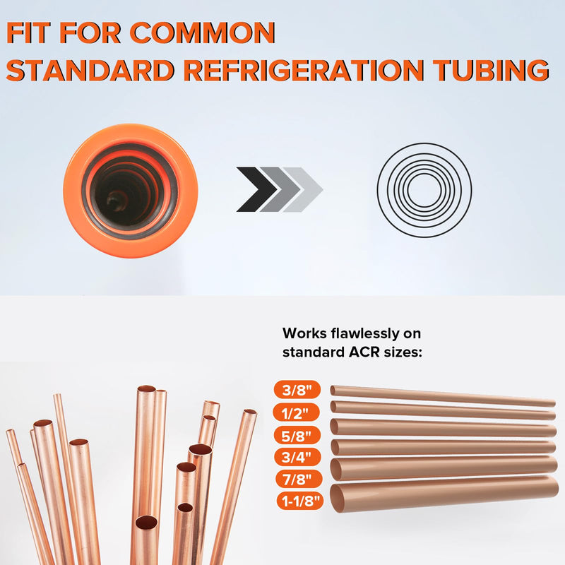 TFXNPB Nitrogen Purge Boot, HVAC Nitrogen Purge Tool for Purging and Brazing Refrigeration Tube (3/8" to 1-1/8" OD ACR), HVAC Tools for Nitrogen Purge Regulator Brazing Adapter