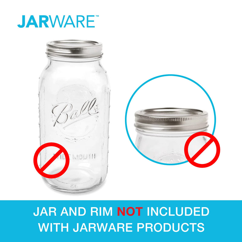 Jarware Stainless Steel Mason Jar Lids, Set of 8 Regular Mouth Lids for Mason Jars Regular Mouth, Set of 8