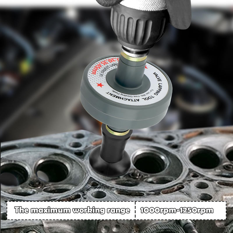 Valve Lapping Tool Kit with 5 Suction Cup Adapters,Durable Valve Lapping Kit with Maximum Working Ranges of 1000rpm to 1250rpm,Valve Grinding Tool for Valve Maintenance Repair Tool