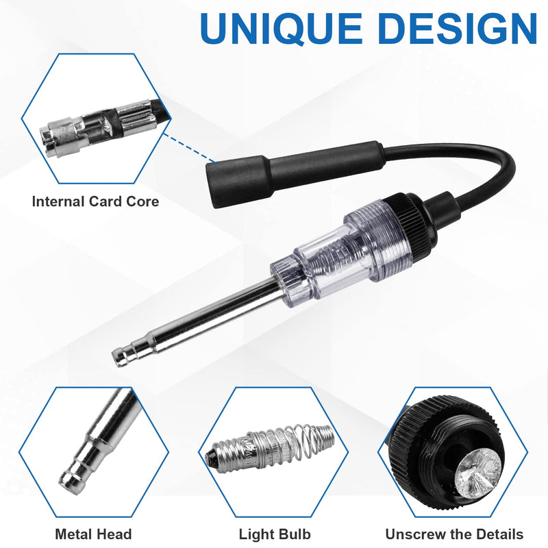 2PCS Inline Spark Plug Testers, Small Armature Diagnostic Detector Tool, Ignition Coil Tester for Engines for Automotive, Cars, Lawnmowers, Small & Big Internal/External Engines