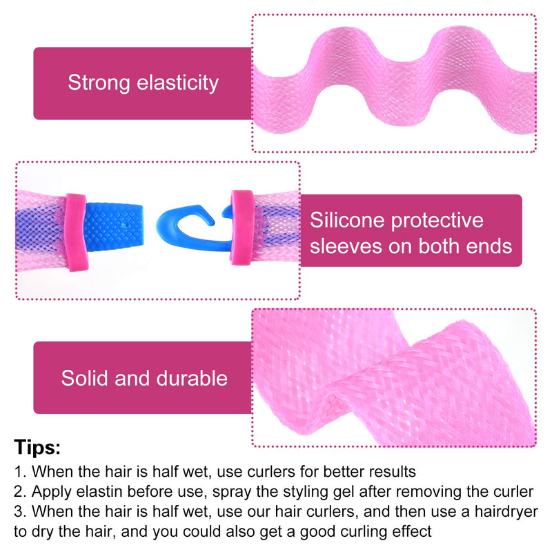 FEPITO 36 Pack Magic Hair Curlers Spiral Curls Wave Styling Hair Rollers Kit No Heat Hair Curler and Styling Hooks for All Hair Lengths, 55cm/ 22inch