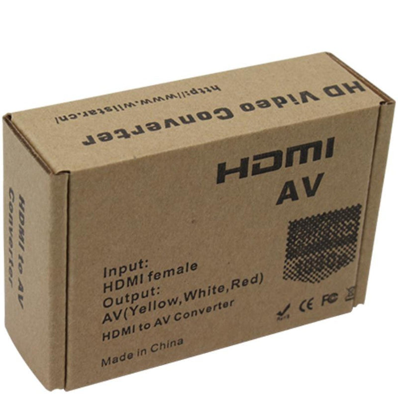 Mini HD 1080P Converter Box RCA AV/CVSB Video Converter Box 480P 720P 1080P HDMI2AV Hdmi to AV(CVBS) Support HDMI adapder for HDTV TV PS3 Computer PC VCR