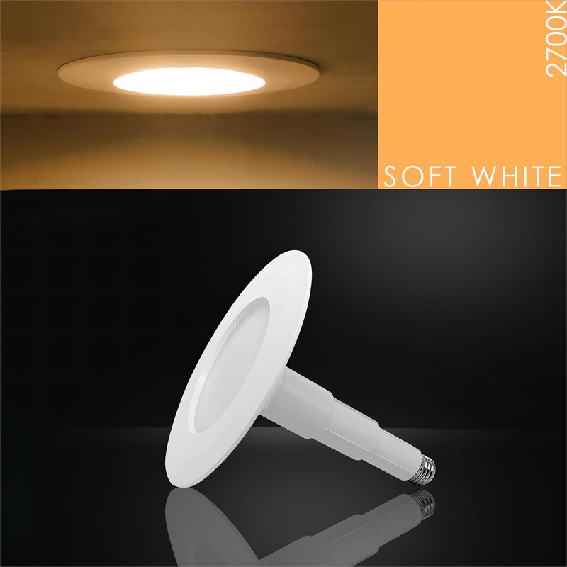 Jolux 4-Pack 5/6" LED Can Lights Retrofit Recessed Lighting,12W=60W,2700K SoftWhite,800 Lumens,Dimmable Adjustable Retrofit Downlight,ETL,Damp Rated,Simple Installation Can Lights,Bevel Trim 2700K (Soft White) Slope 5/6 Inch-4 Pack