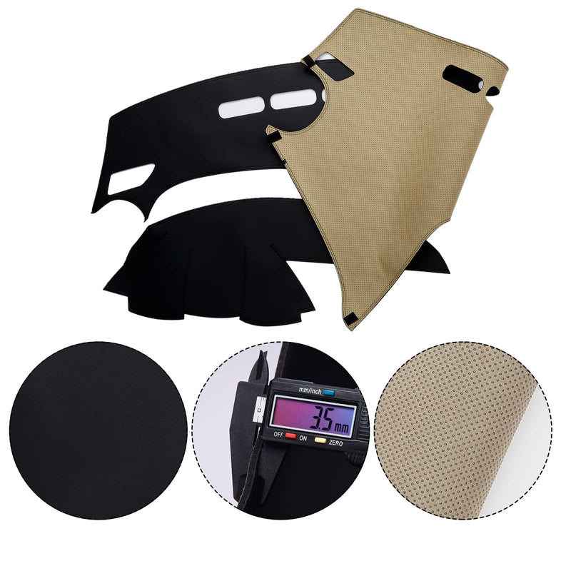 Dashboard Dash Mat Cover Leather Dashboard Pad Sun Protection Anti-Vertigo Mat Blanket Compatible for 2010-2013 Mazda 3 Black