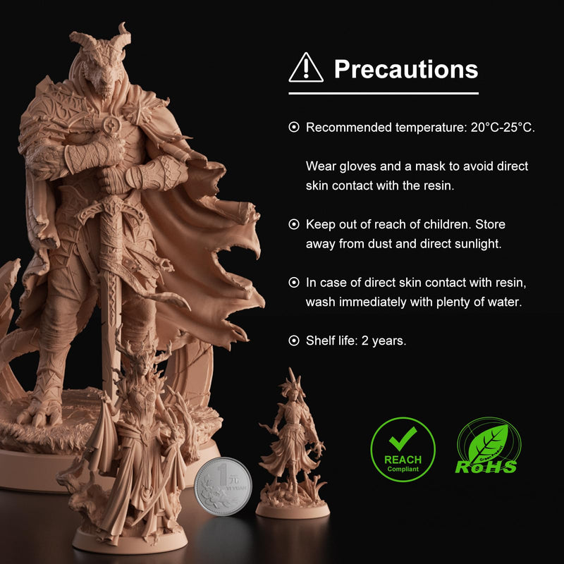 NOVA3D 16K TGM 3D Printer Resin,Tabletop Gaming,High Toughness,Impact Resistance Ultra Precision,405nm LCD Rapid Photopolymer Resin for Board Game Character Model LCD 3D Printing Beige Resin 1kg 1000g