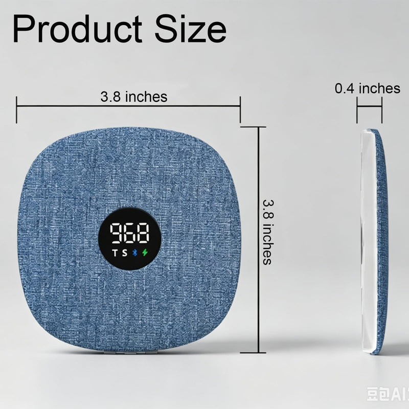 Hesond Under Pillow Speaker Dual Bone Conduction Stereo Bluetooth Wireless Music Portable Sleep Sound Sleep Speaker with LED Display White Noise Timer for Side Sleepers Supports TF Card (Blue) Blue