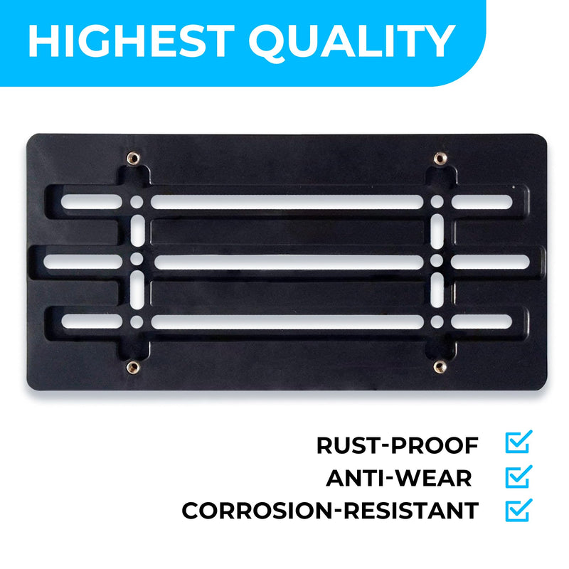 Front Bumper License Plate Bracket for Nissan 2000-2025, Plate Holder Set w 6 Unique Screw Bolts & Wrench Kit, License Tag Mounting Kit, Quality Plate Holders, Premium Car & Truck Accessories