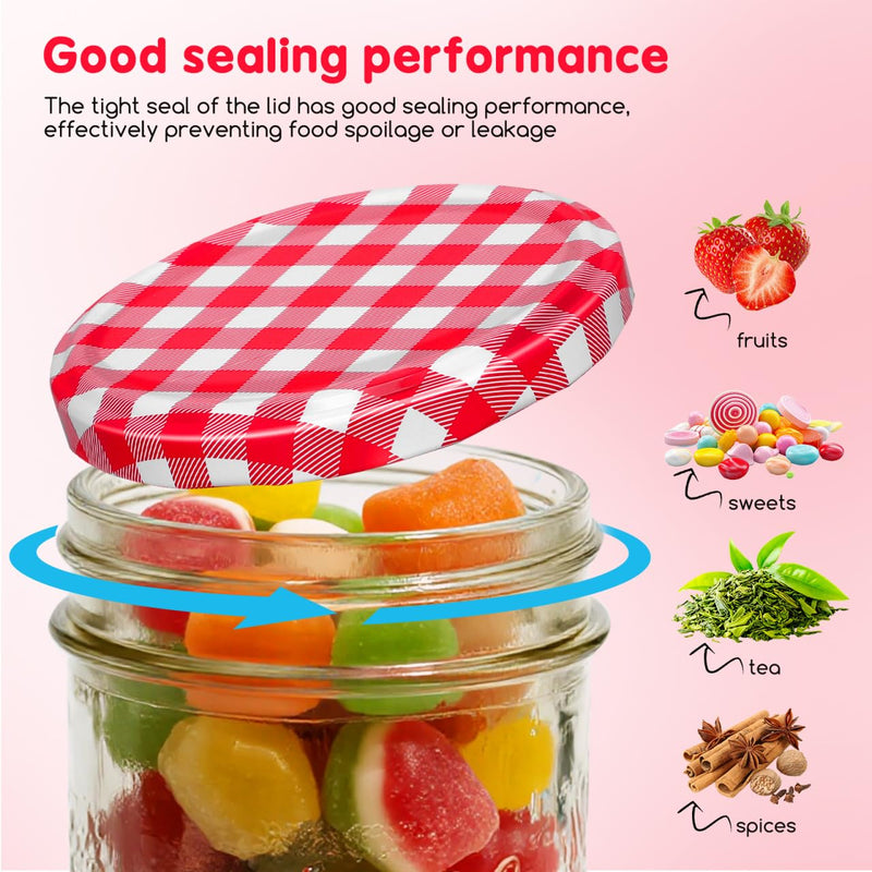 40PCS Jam Jar Lids,82 mm Regular Mouth Canning Lids Leakproof Replacement Caps Preserving and Canning for Jams Coffee Tea Biscuits Fruits