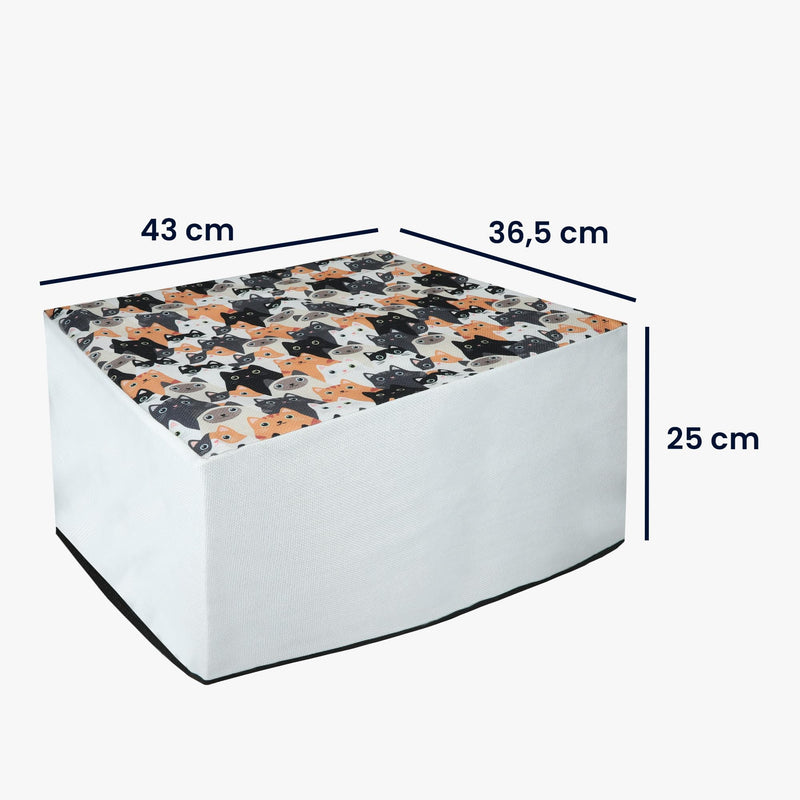 kwmobile Linen Printer Cover Compatible with HP Smart Tank 7305 Case - Cats Orange/Black/White Cats 29-01-02