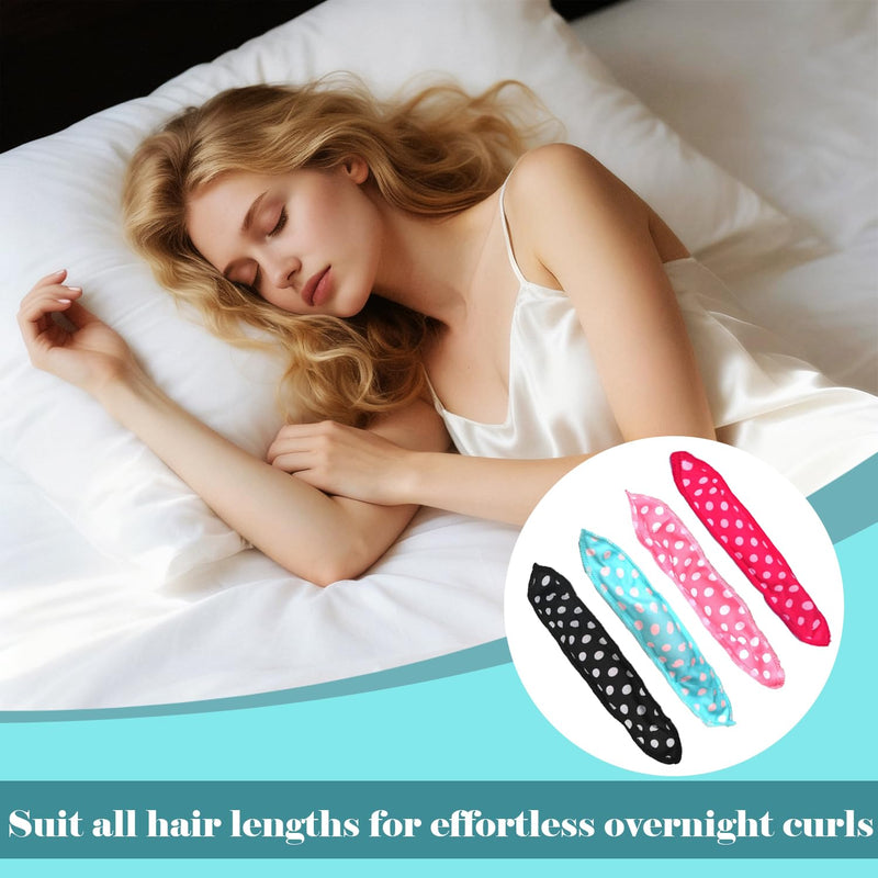 IGXX 20Pcs No Heat Hair Curlers Set - Heatless Hair Rollers for Women & Girls (Black/Pink/Blue/Rose x5) - Soft Sponge Pillow Rollers Overnight, 21x3.5cm Curlers for Short & Medium Hair