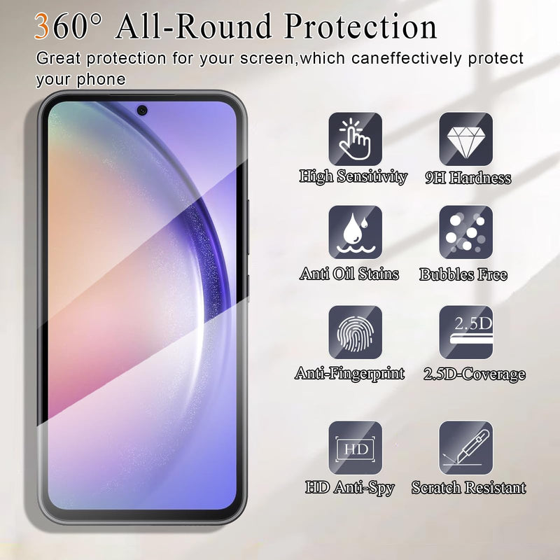 【2+2 Pack】 Privacy Screen Protector for samsung galaxy A54 5G 9H Tempered Glass Anti-Spy Private Film Compatible for Samsung A54 5G and (2 Pack) Camera Lens Protector