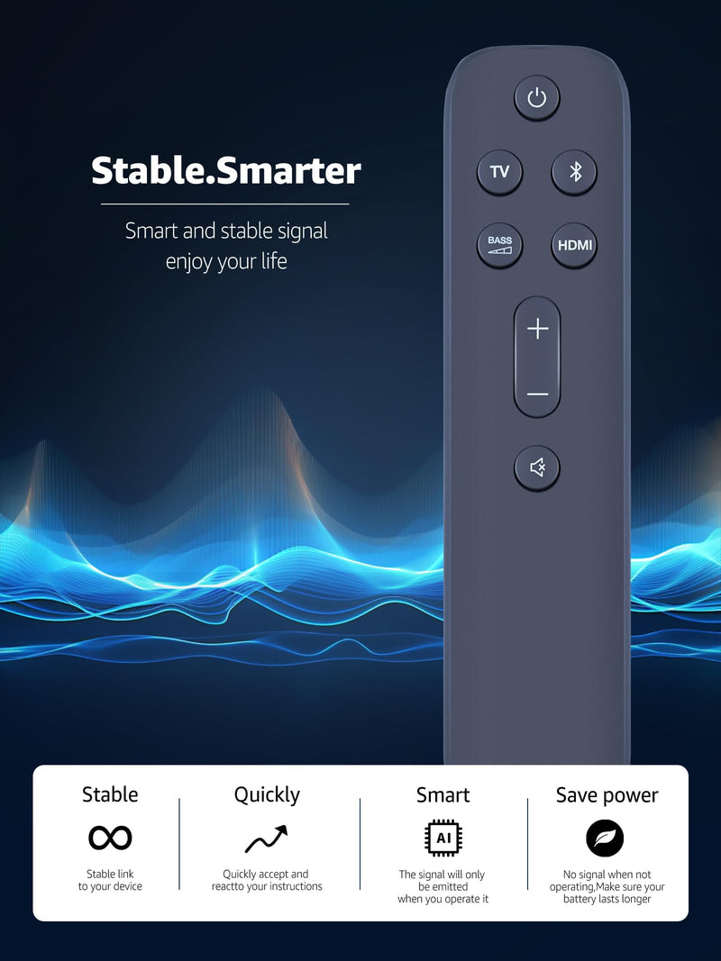 New Replacement Soundbar Remote Control for JBL Bar 5.1 Surround Sound Bar System JBL2GBAR51IMBLKAM, for 2.1 Deep Bass (MK2)