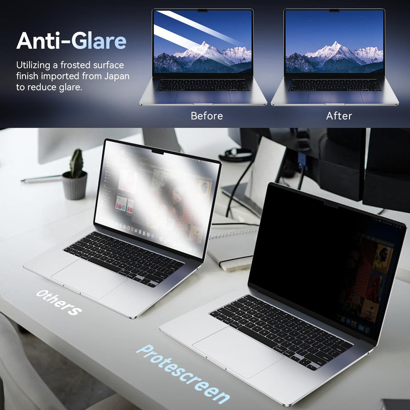 Privacy Screen MacBook Air 13 Inch (2010-2017), Magnetic Removable Anti Glare Blue Light Privacy Filter with Camera Cover, Anti Spy Black out Laptop Screen Protector for Mac 13In (A1369, A1466) Black macbook privacy screen MacBook Air 13 Inch(2010-2017)