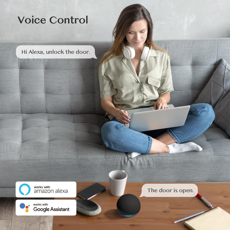 Yamiry WiFi Gateway for YR01 YR05 Smart Lock with Handle,Compatible with Nice Digi App, Remotely Control Keyless Entry Door Lock,Compatible with Alexa to Voice Control Smart Door Lock