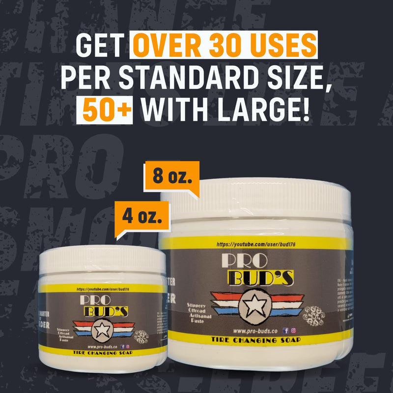 Pro Bud's Tire Changing Paste - Peerless Lubrication Tire Mounting Paste for Quick Changes and a Secure Fit - Slip-Resistant for Mounting Tires - 4 oz. Standard