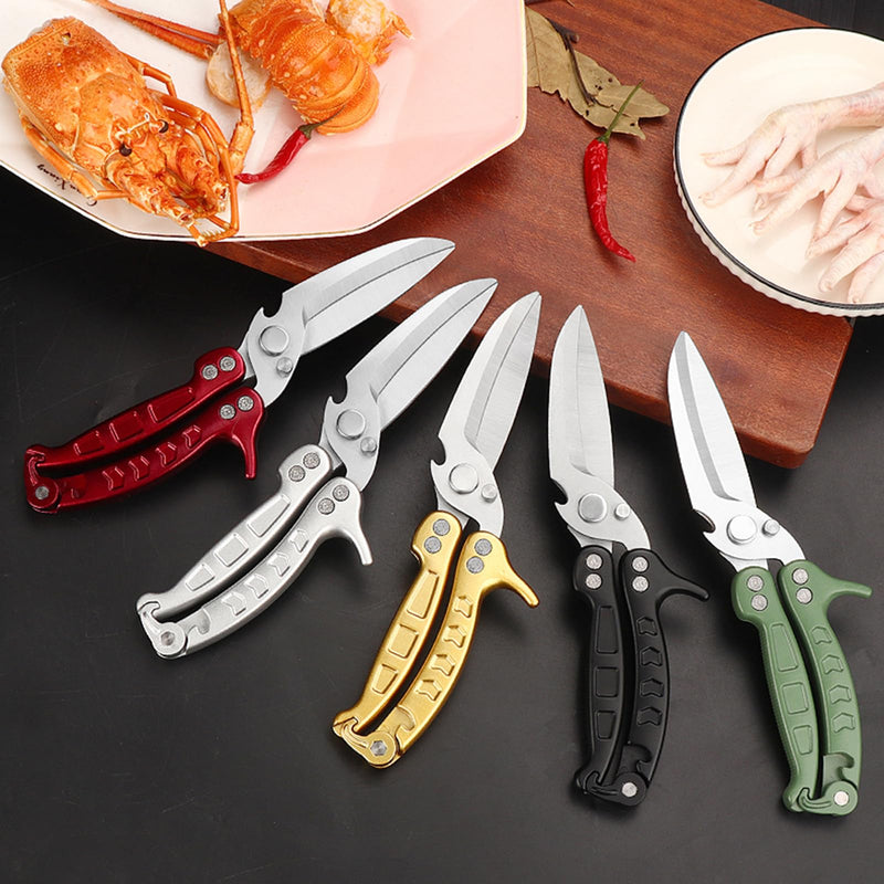 Kitchen Scissors/Shears,Multi-purpose Super Sharp Heavy Duty Poultry Scissors,for Poultry, Fish, Meat, Vegetables, a Good Partner in the Kitchen (Black) Black