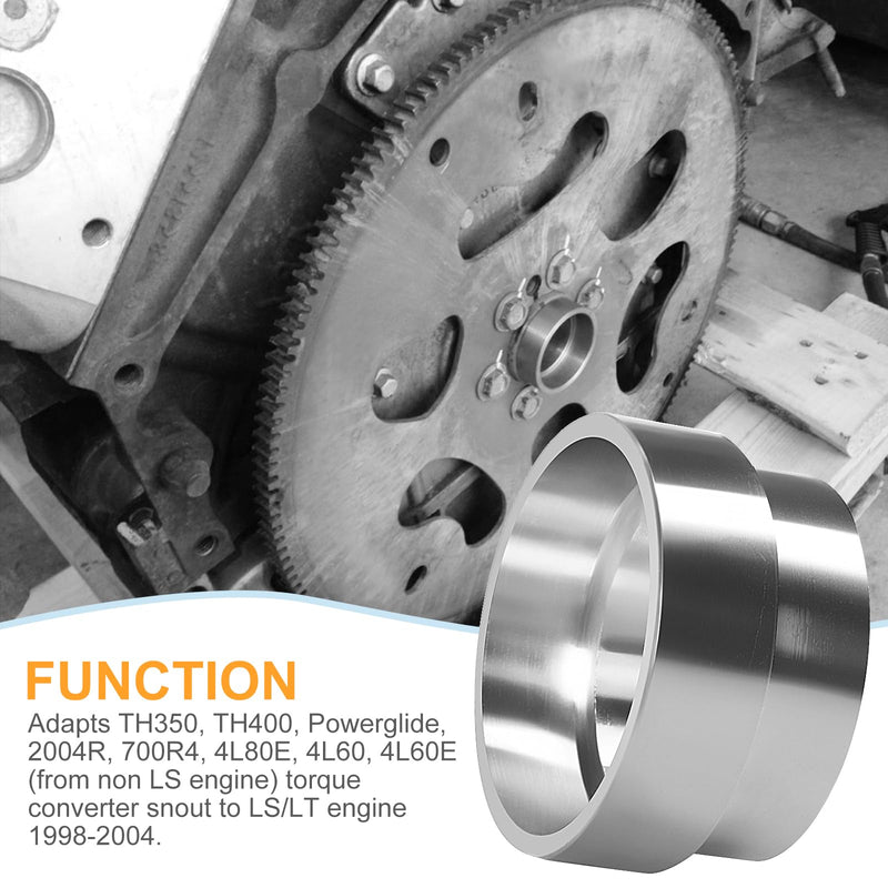For LS LT Swap Crankshaft Flexplate Adapter Spacer Torque Stall Converter Hub Adapter Transmission Crank Sleeve compatible with LS1 LT1 TH400 TH350 700R4 Flywheel LS2 LS3 LQ4 LS7 5.7 6.0 5.3