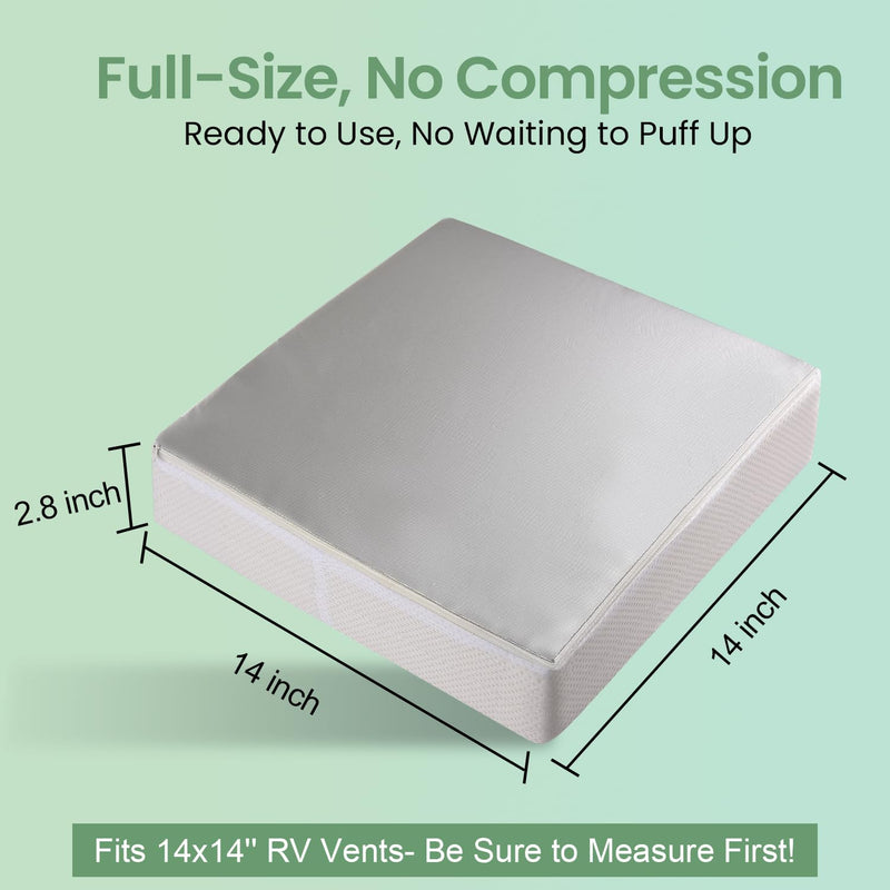 Safoner Waterproof RV Vent Insulator and Skylight Cover with Reflective Surface, Fits Standard RV Vents- 14x14 Inch (1 Pack) 14"x 14"-1PCS Waterproof