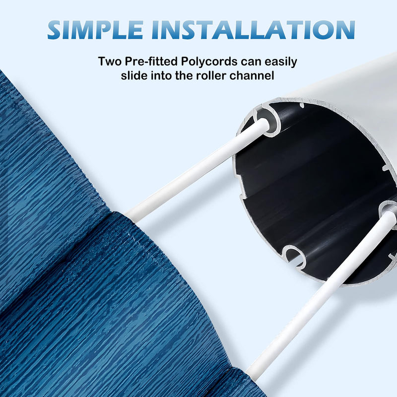 RV Awning Fabric Replacement - Heavy-Duty 19oz Awning Replacement for Camper, Trailer & Motorhome | RV Awning Fabric with with 5 Hooks| Weatherproof Outdoor Canopy 16' (Fabric 15'2") - Blue Fade 16FT(Fabric15'2'') Bule Fade