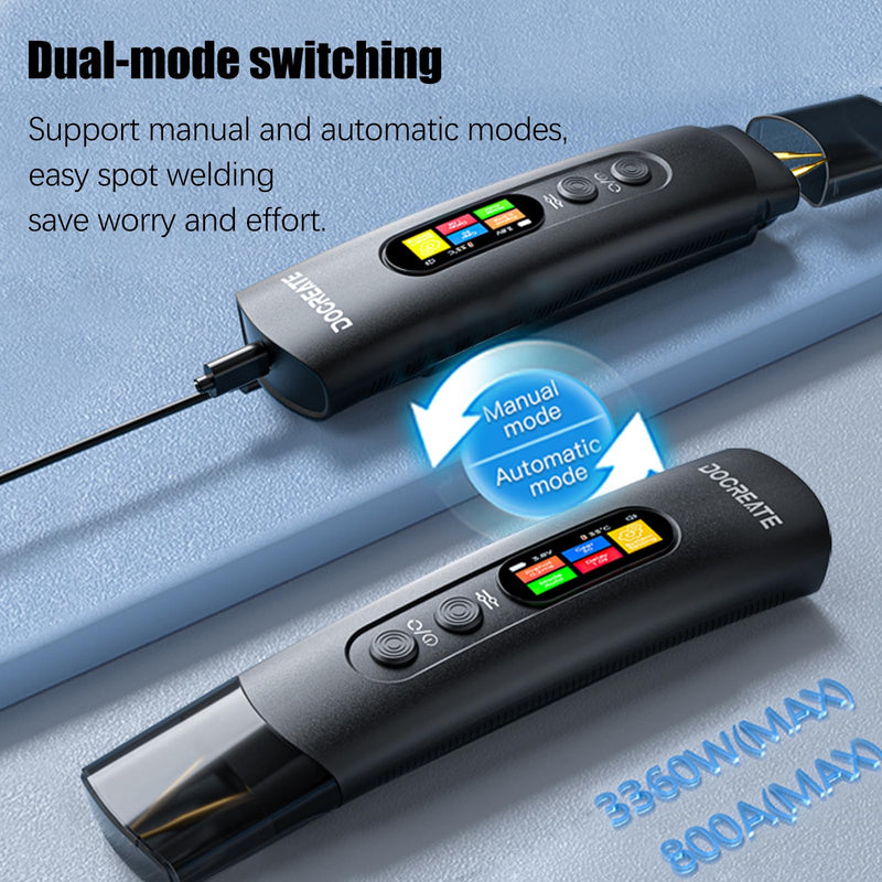 Battery Spot Welder, Handheld Spot Welder 99 Gear Adjustable, Portable Mini Spot Welder for Diy 18650 Battery, Iron, Automatic and Manual Mode, Spot Welding Machine Plated Nickel Sheets 0.1-0.2mm LCD Spot Welder-798