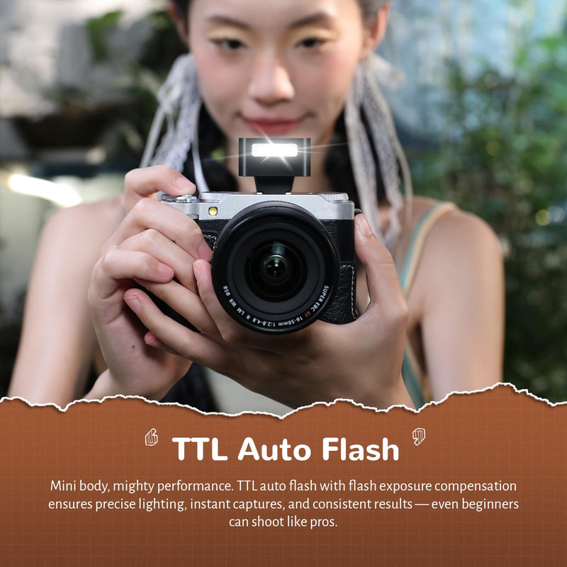 ZENIKO ZT08 S Mini Flash for Sony,Built-in Battery,740 Full Power Flashes,Mini On-Camera TTL Flash Speedlite ZT08-S for Sony (Black)