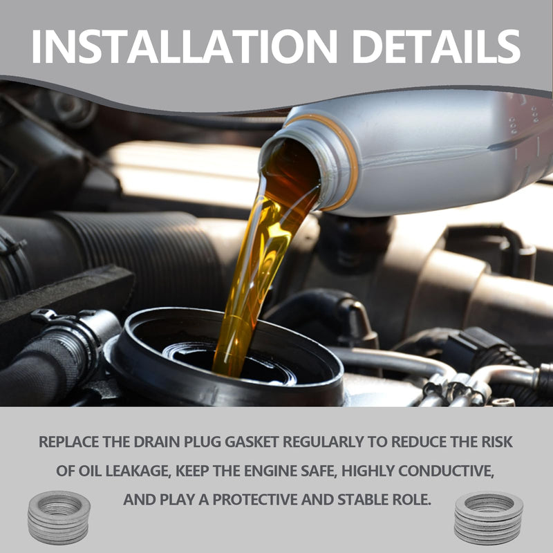 6pcs Transmission Fluid & 6pcs Rear Differential Oil Drain Plug Washer Gasket Seal - 20mm+18mm Replacement for Honda Acura Civic Accord Odyssey CRV Pilot Fit, OEM PN Part# 94109-2000 & 90471-PX4-000