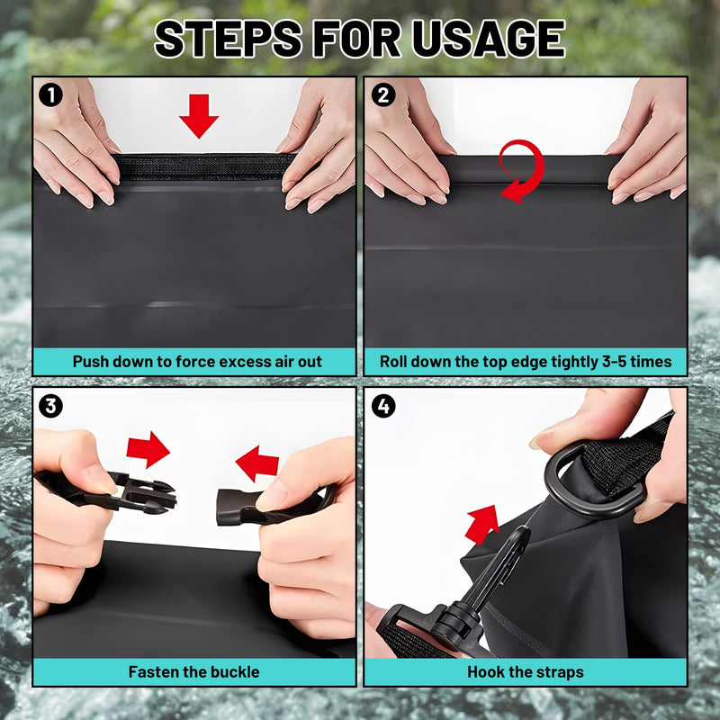 Waterproof Dry Bag,Roll Top Waterproof Backpack 2L/5L/10L/20L/30L/40L Floating Lightweight Bags for Kayaking, Boating, Fishing, Swimming Camping Turtle-C 20L