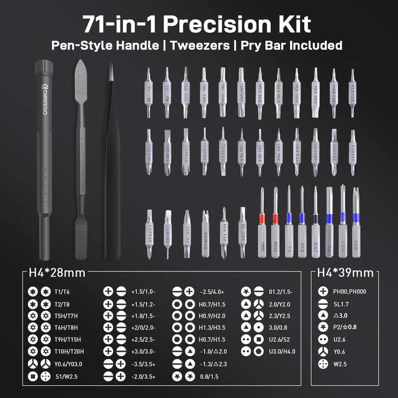 71-in-1 Precision Screwdriver Set, Small Screwdriver Set with Magnetic Bits, Mini Screwdriver Kit with Case, Portable Repair Multi-Tool for DIY, Jewelers, Phone, PC, Glasses, Watch, Toys