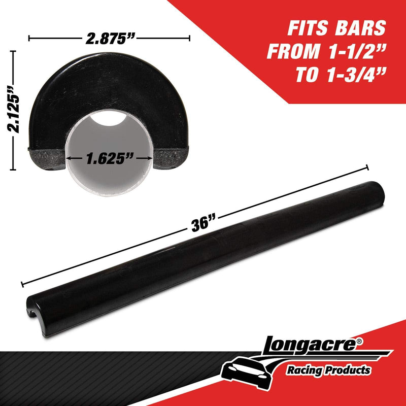 Longacre High Density Black Roll Bar Padding