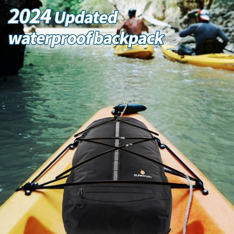 Dry Bag Backpack,20L Dry bags Waterproof Kayaking with Waist Pouch and Phone Case,Waterproof Backpack Marine dry bag for Kayaking,Beach,Rafting, Boating,Hiking,Camping and Fishing (Black) Black