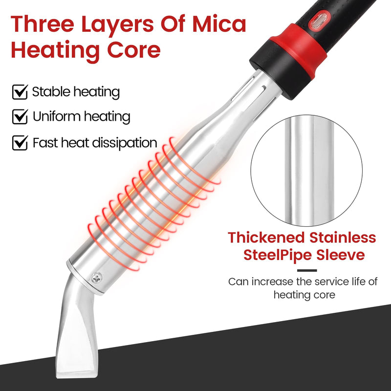 300W High Power Soldering Iron Kit 110V US Plug, Industrial Grade External Heating Soldering Iron with Replacement Tip, Heating Core & Stand for Metal Welding & DIY 300WWT