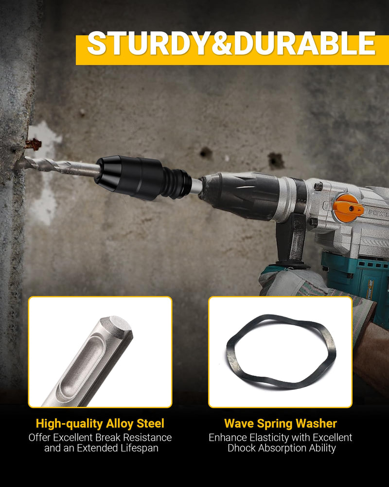 TGFTGF SDS-Plus to SDS-Max Adapter, 8-1/4" Alloy Steel Adapter for Rotary Hammer Drills - Durable Drill Bit Adapter for Concrete and Demolition Work, HOME, DIY, Gift for Men, Friend, Family
