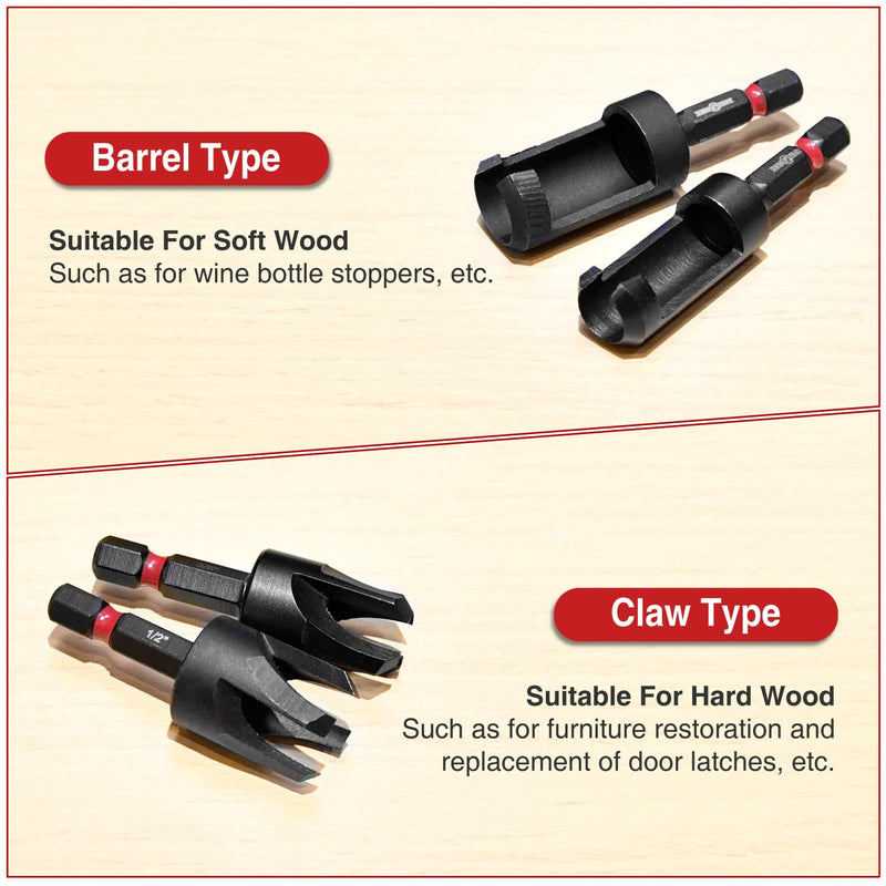 ANGELSWORD Countersink Drill Bit Set, 19 PCS Tapered Drill Bits Counter Sink Drill Bit with 4PCS Wood Plug Cutters, 1PC Magnetic Extension Bit Shaft for Woodworking