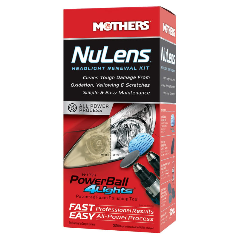 Mothers NuLens Headlight Renewal Kit — Quickly Restores & Maintains Clarity on All Headlight Types – Includes PowerPlastic 4Lights Polish, 8 oz. with Protective, Oxidation-Inhibiting Polymers (07251) 8 fl. oz.