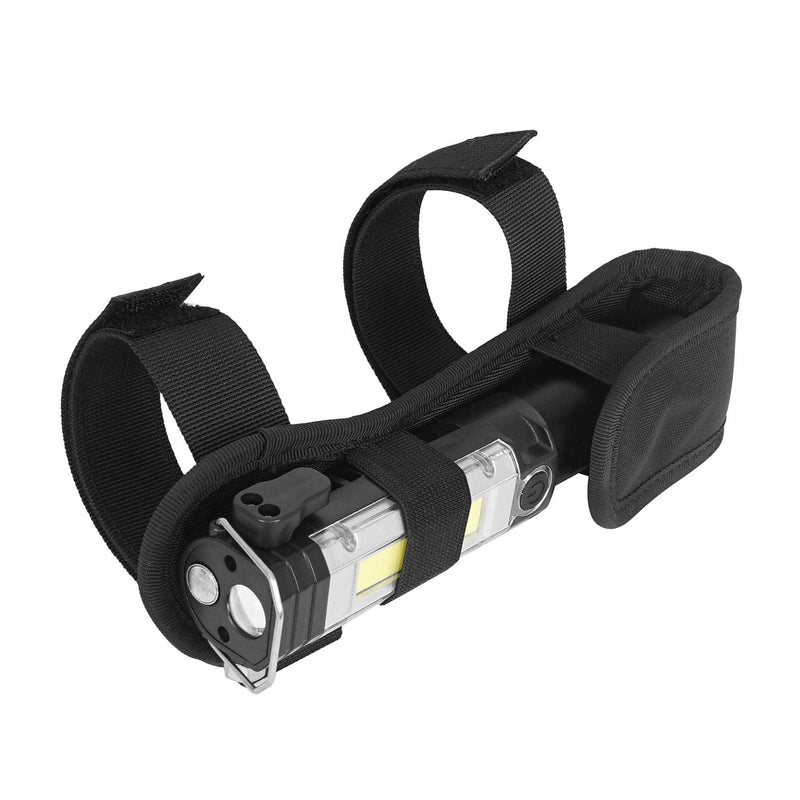 Hooke Road Wrangler Roll Bar Mount Flashlight Holder w/LED Emergency Flashlight for Jeep Wrangler 97-25 TJ JK JL
