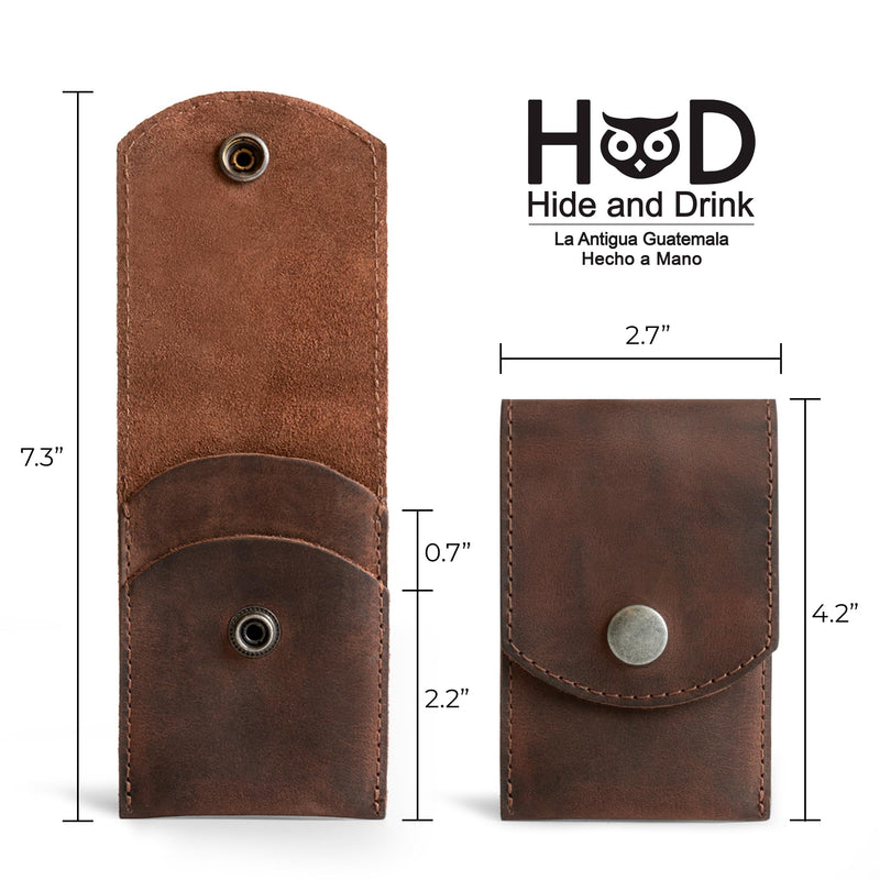  [AUSTRALIA] - Leather Double Nail Clipper Case, Travel Scissors Cover for Men & Women, Grooming Kit Cases, Personal Manicure Set Organizer, Mens Care, Clippers, Fingernail Trimming, Toenail Pedicure, Nails Cutting Bourbon Brown