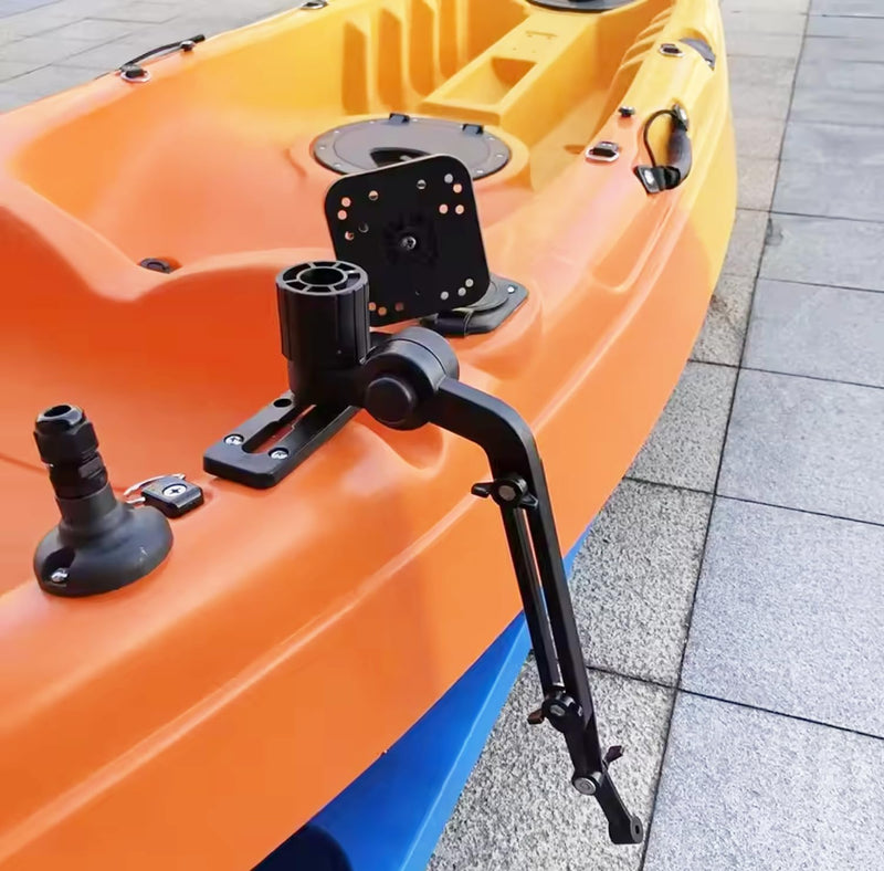 Lixada Universal Kayak Fish Finder Mount, Boat Transducer Mounting Arm with Telescoping 360° Swivel, Portable Fish Finder Mount Base Adapter for Marine Electronics