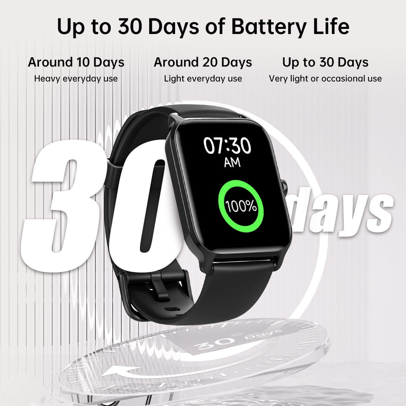 Tensky Smart Watch for Men & Women, 46mm HD Big Screen Fitness Tracker | iPhone/Android/Samsung, Answer & Make Call, Alexa Built-in, 101+ Sport Modes, Sleep/Heart Rate/SpO2 Monitor, 7-10 Day Battery Black 1.85