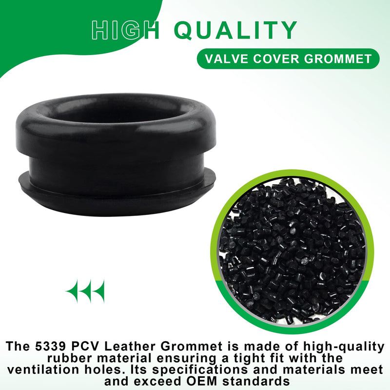 5339 PCV Valve Grommet, Rubber PCV Breather Grommets for All Valve Covers with 1-1/4 Inch Filler-Breather Holes, Performance 5339 PCV Breather Grommet, PCV Grommet, 2 Pack