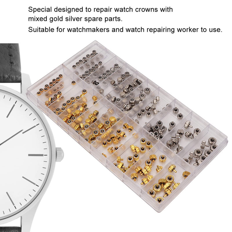 Round Head and Flat Head Watch Crown, Watch Repair Tool, Spare Parts from Stainless Steel 3.5/4.0/4.5/5.0 mm for all types of watches