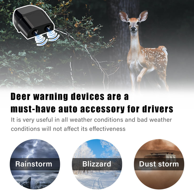 4 PCS Deer Whistles for Car, Auto Save a Deer Warning Device, Universal Deer Horn with Rubber Pads to Avoid Collision, Animal Alert Motorcycle Car Accessories (Black) Black 4 PCS